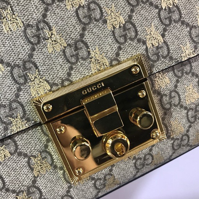 Gucci女包 409486 Gucci中號女包 古馳Padlock圖案印花肩背包  gqy1205